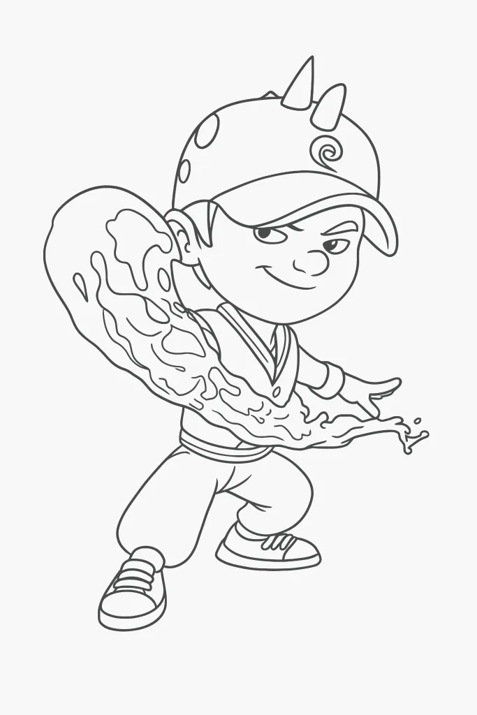 Gambar Mewarnai Boboiboy Air