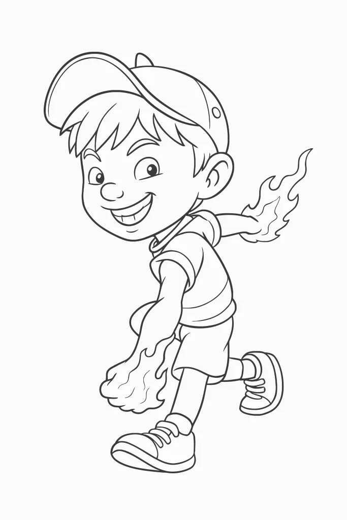 Gambar Mewarnai Boboiboy Api