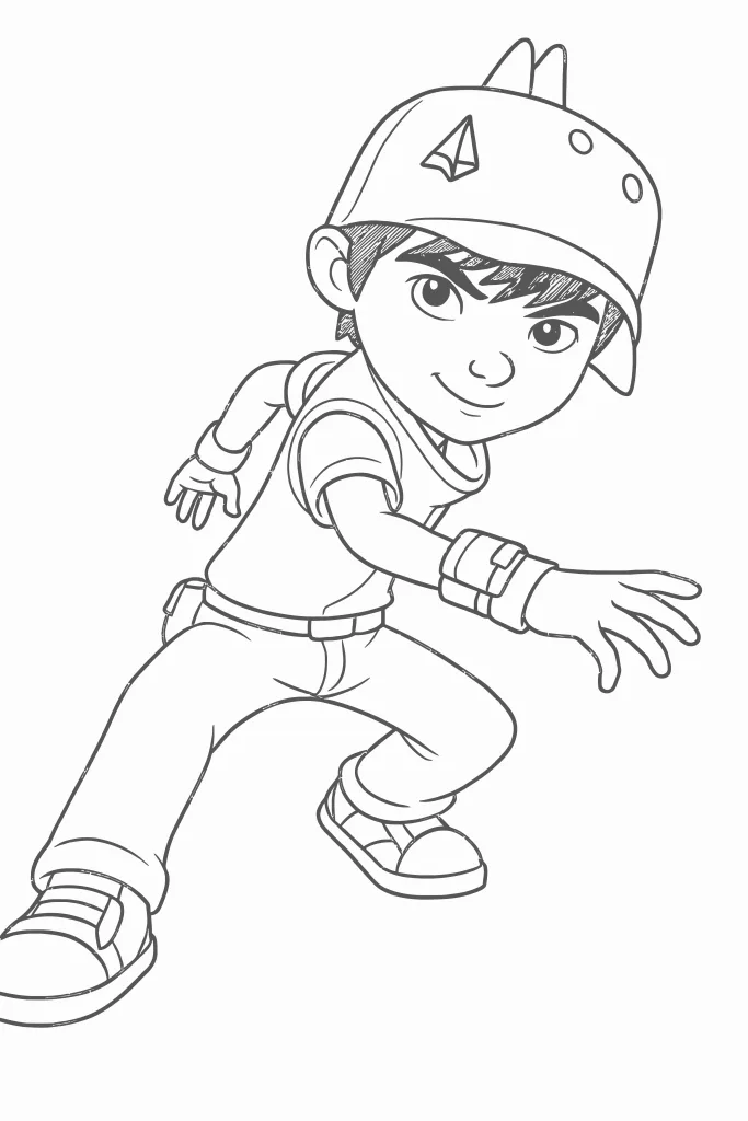 Gambar Mewarnai Boboiboy Daun