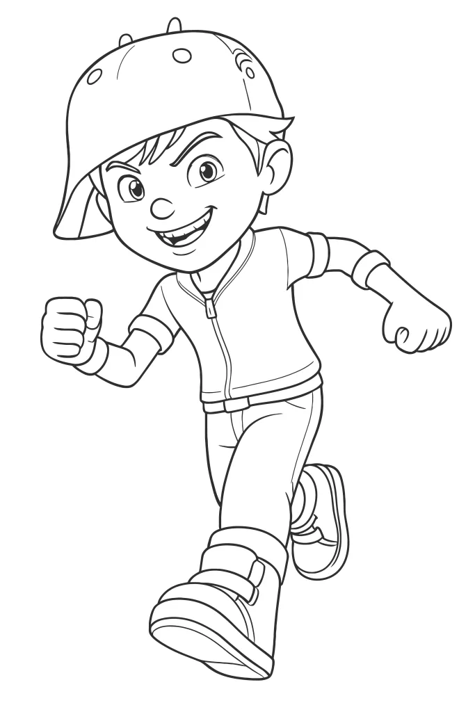 Gambar Mewarnai Boboiboy Galaxy Angin