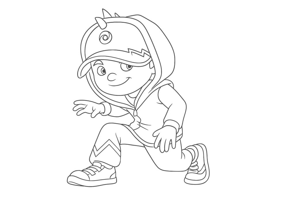 Gambar Mewarnai Boboiboy Ice