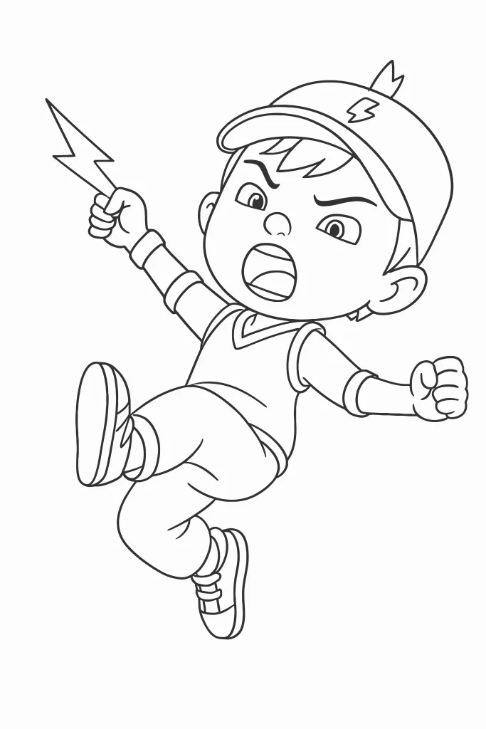 Gambar Mewarnai Boboiboy Petir