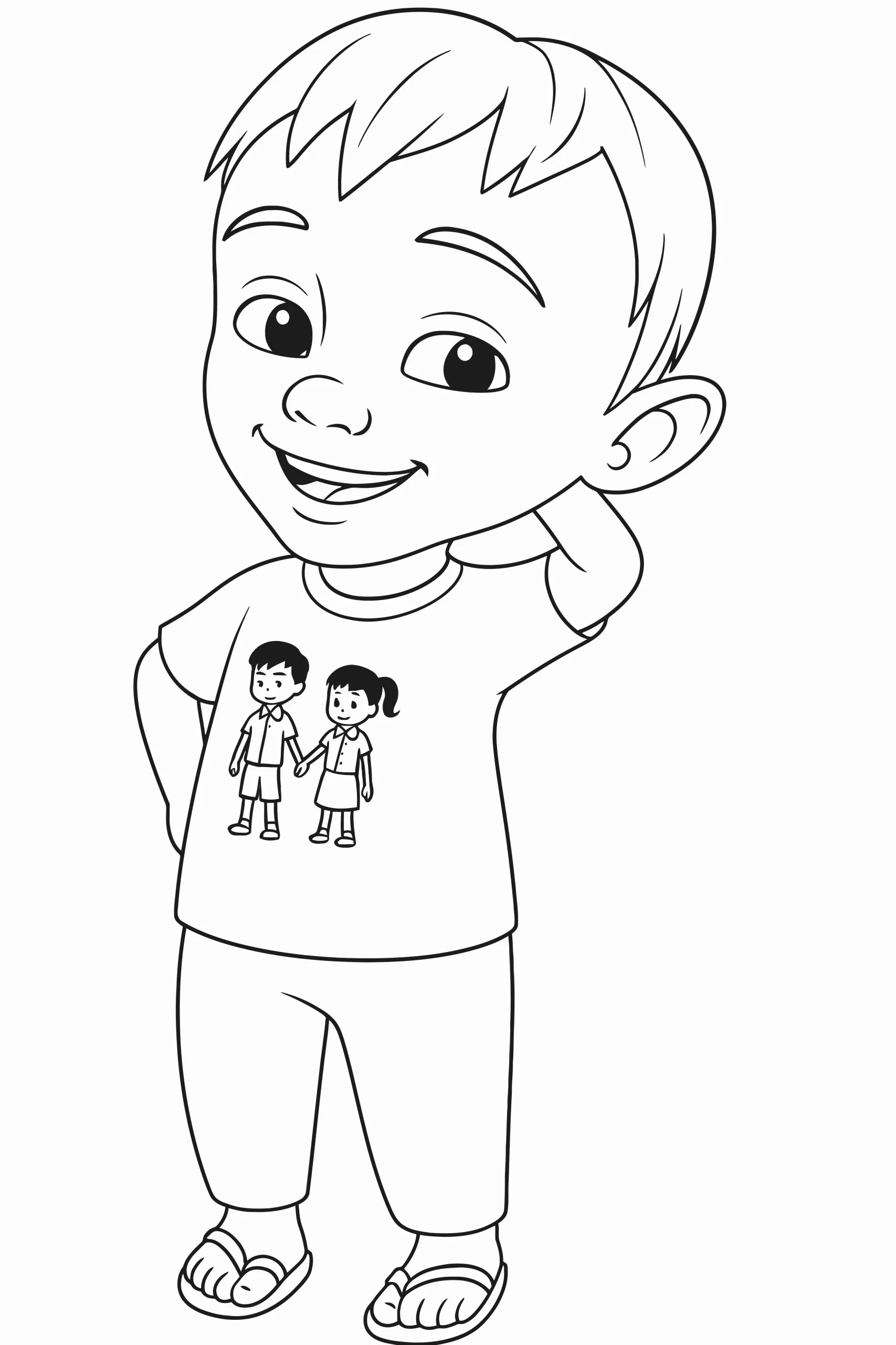 Gambar Mewarnai Fizi Upin Ipin