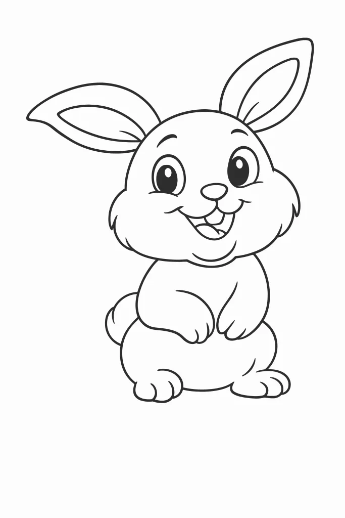 Gambar Mewarnai Kelinci Kecil Imut