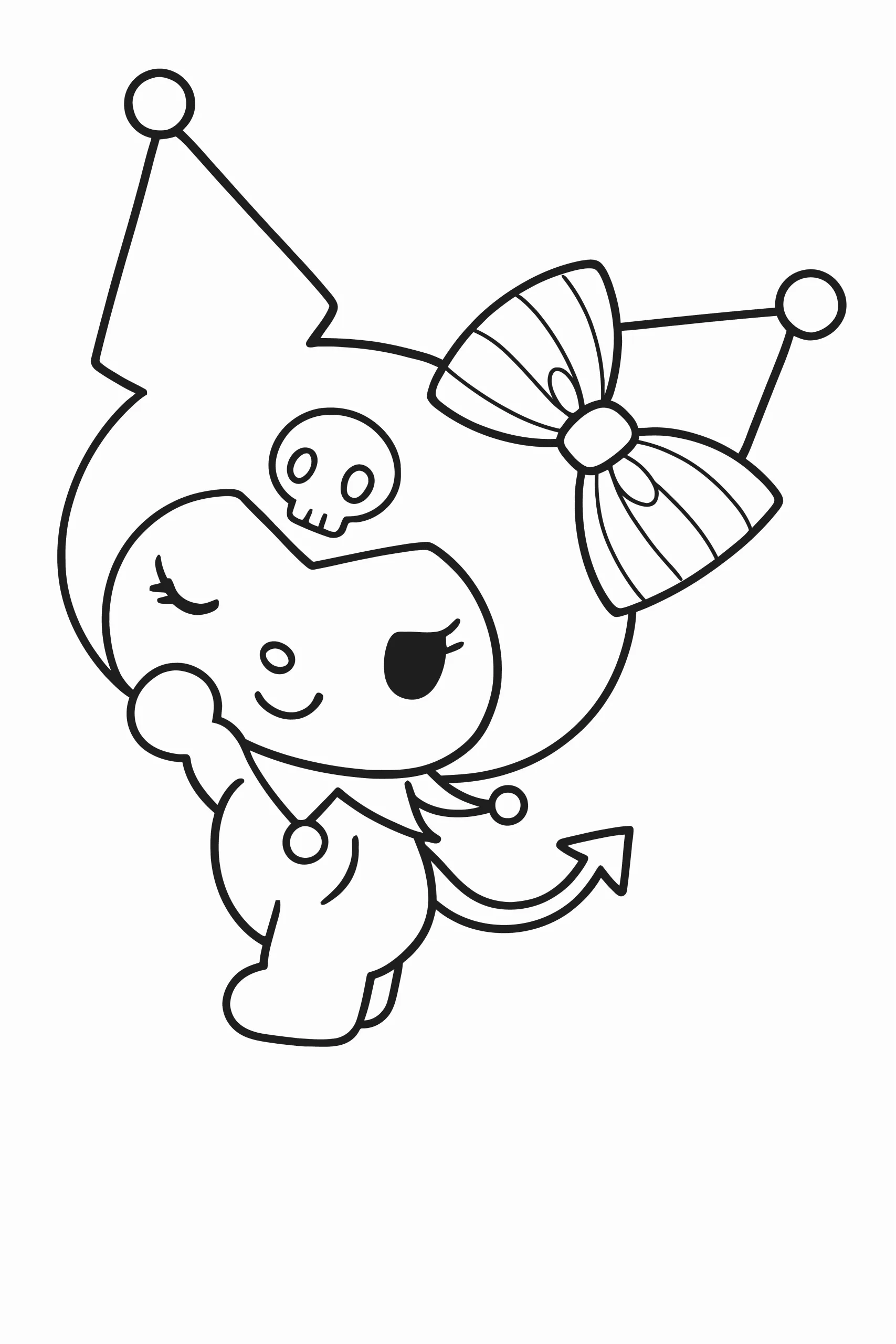 Gambar Mewarnai Kuromi Berekor