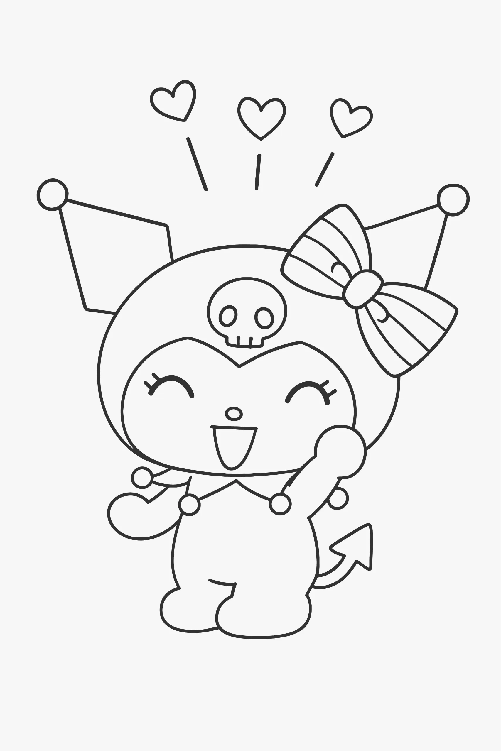 Gambar Mewarnai Kuromi Bergembira