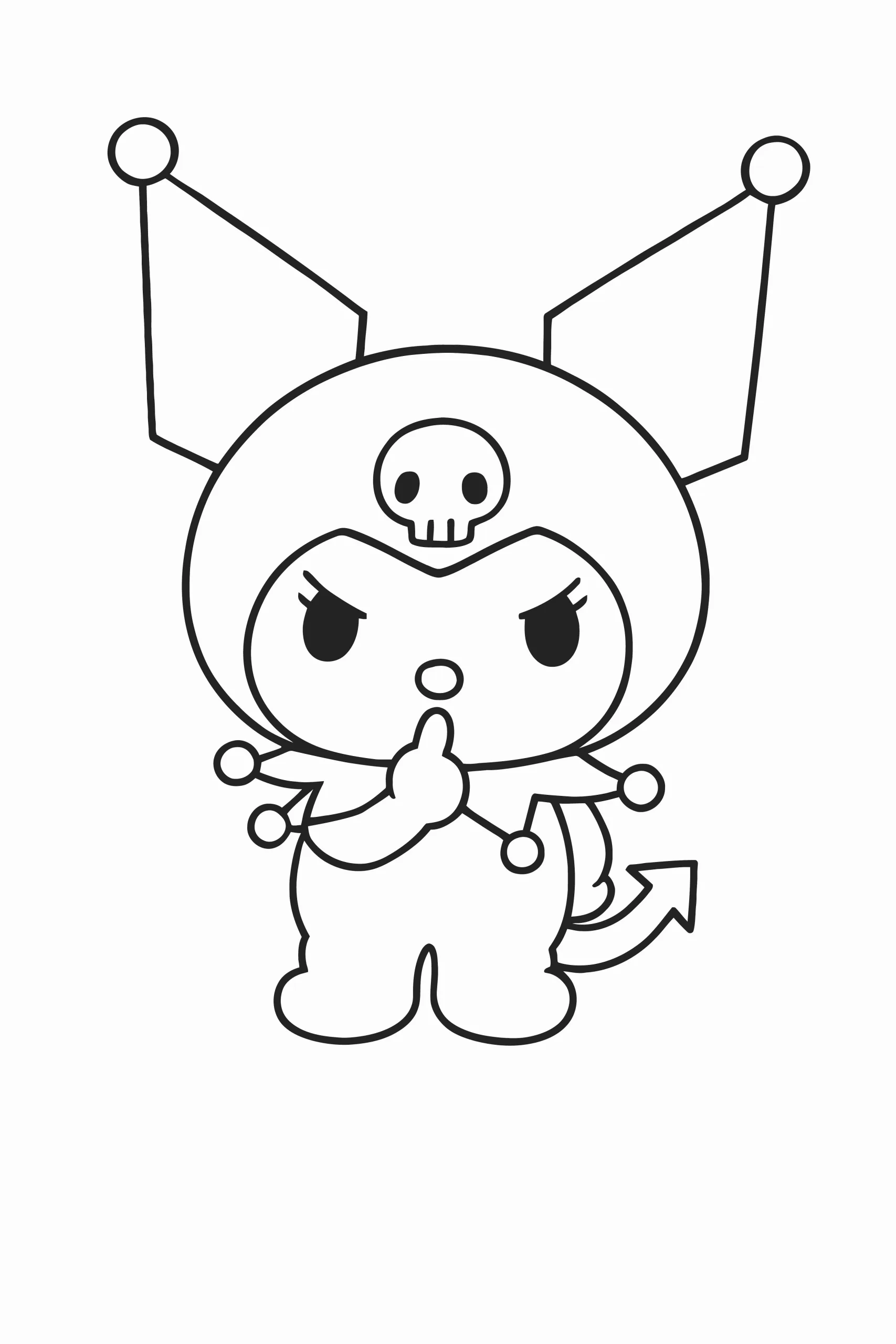 Gambar Mewarnai Kuromi Diam