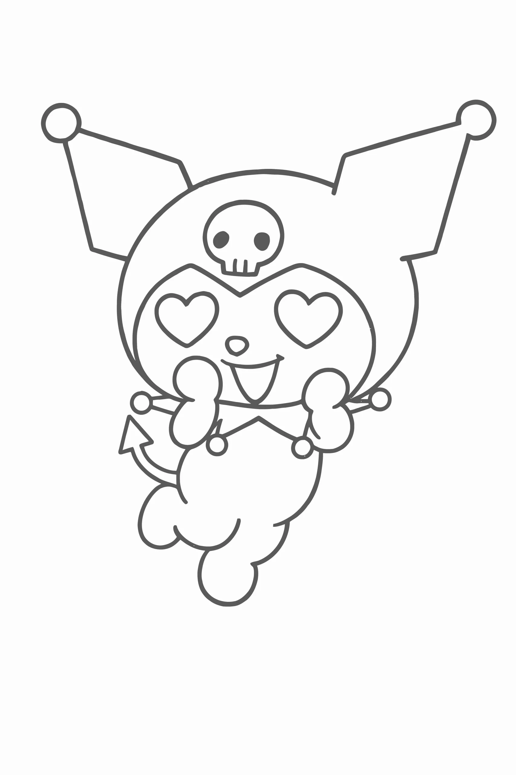 Gambar Mewarnai Kuromi Jatuh Cinta