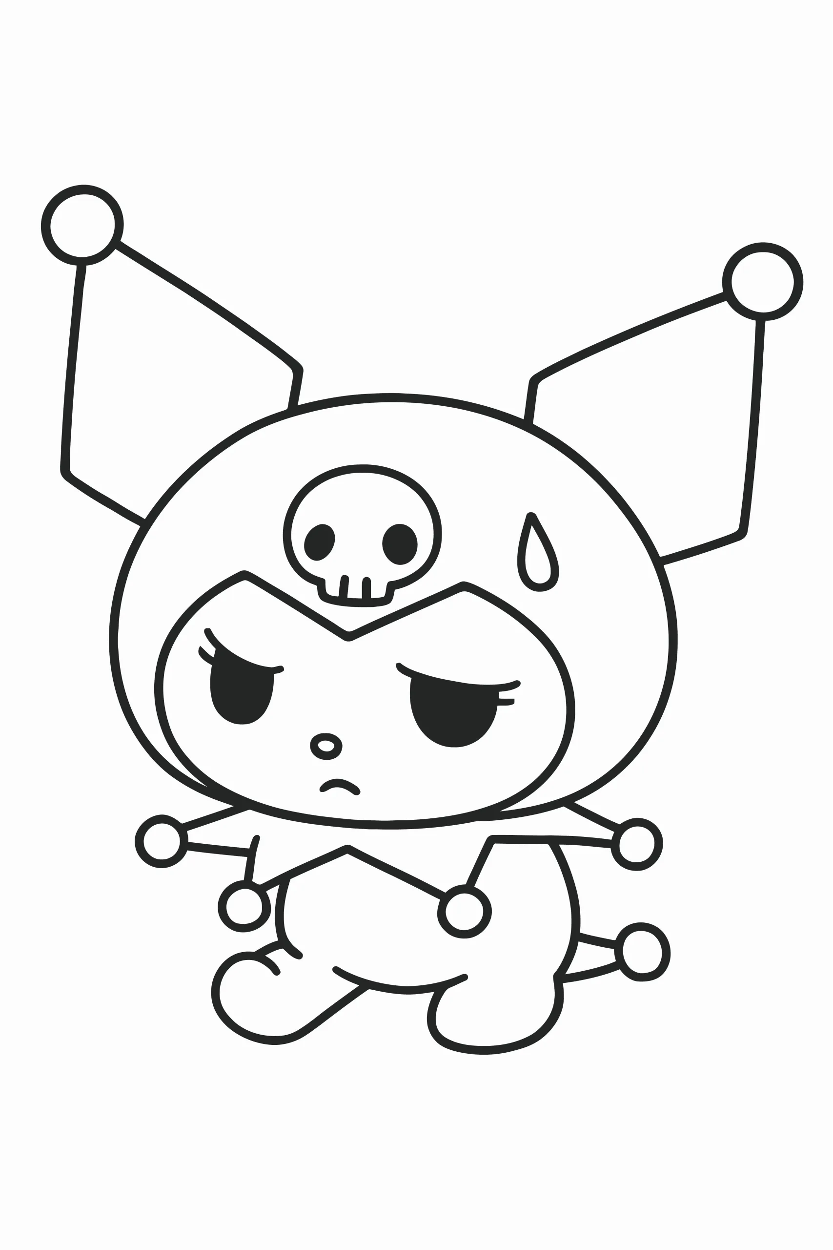 Gambar Mewarnai Kuromi Lelah