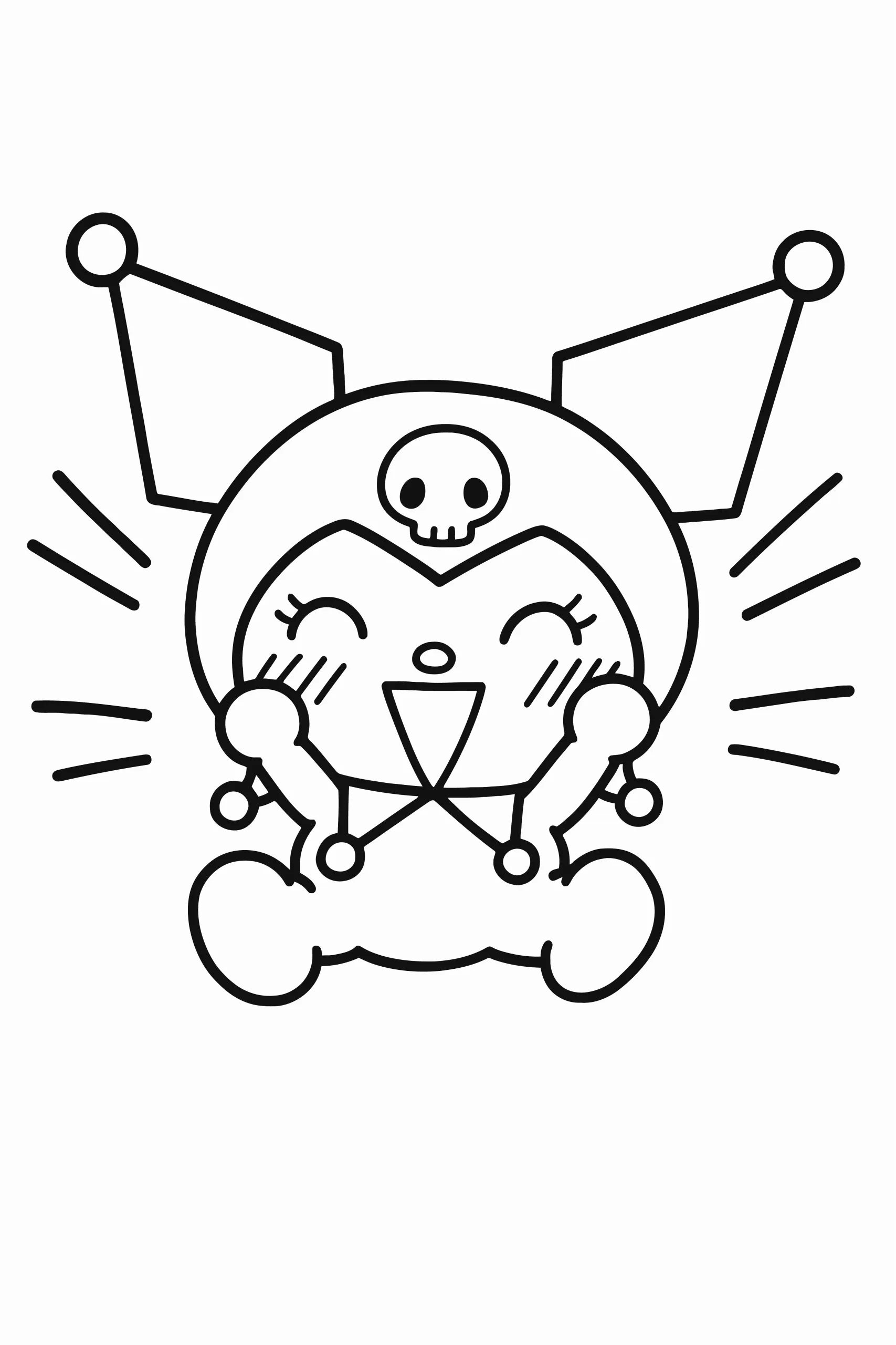 Gambar Mewarnai Kuromi Senang