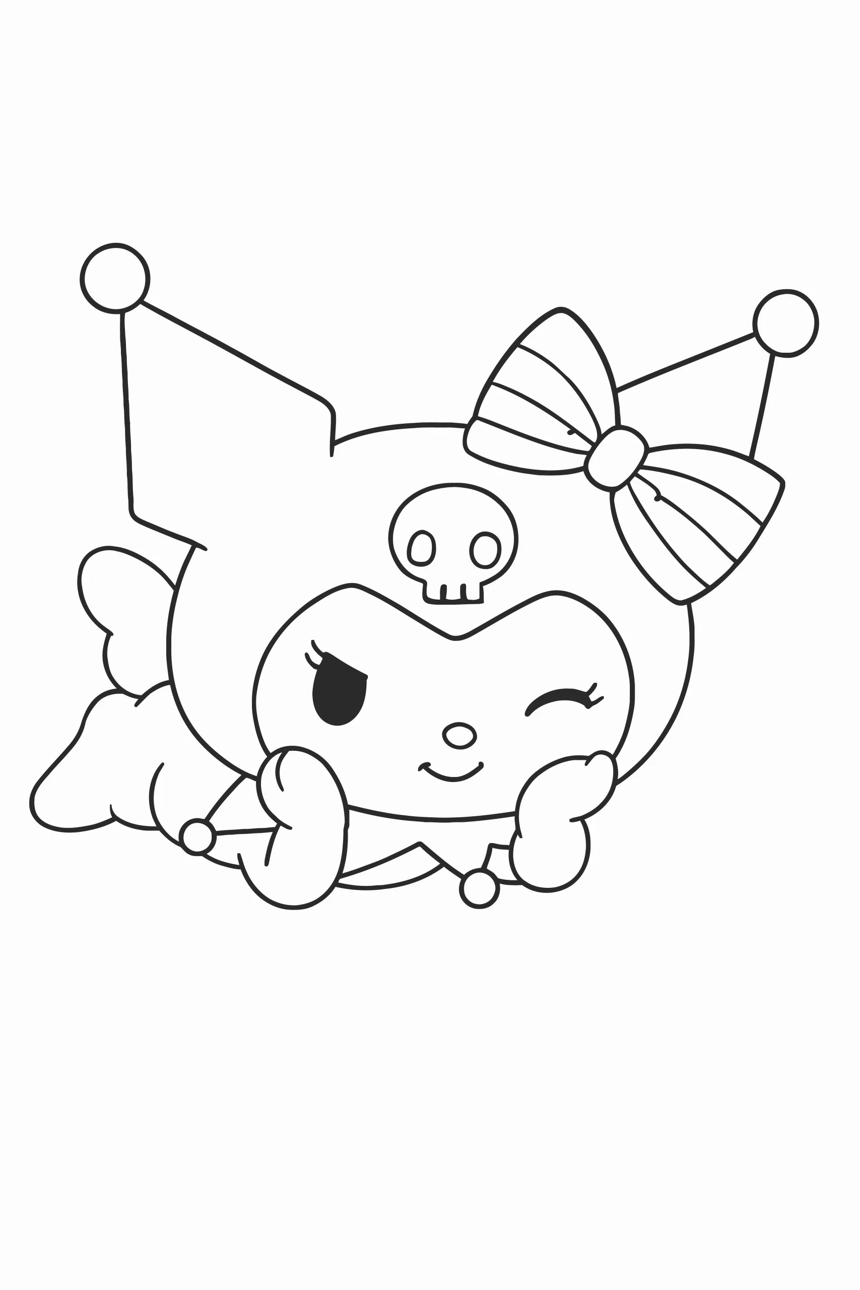 Gambar Mewarnai Kuromi Tidur