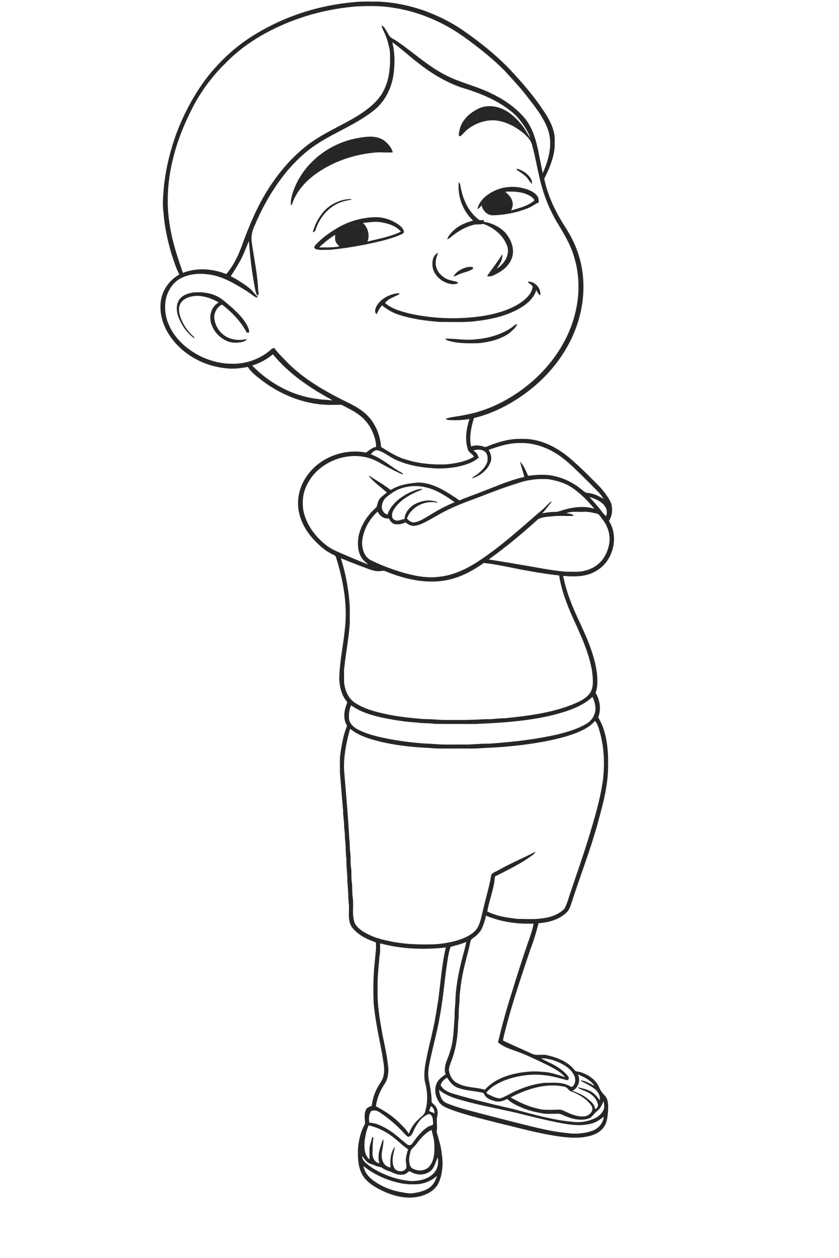 Gambar Mewarnai Mail Upin Ipin