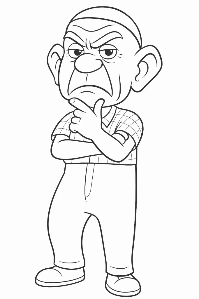 Gambar Mewarnai Tok Abah Boboiboy