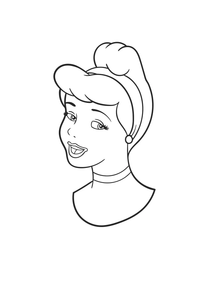 Gambar Mewarnai Wajah Cinderella