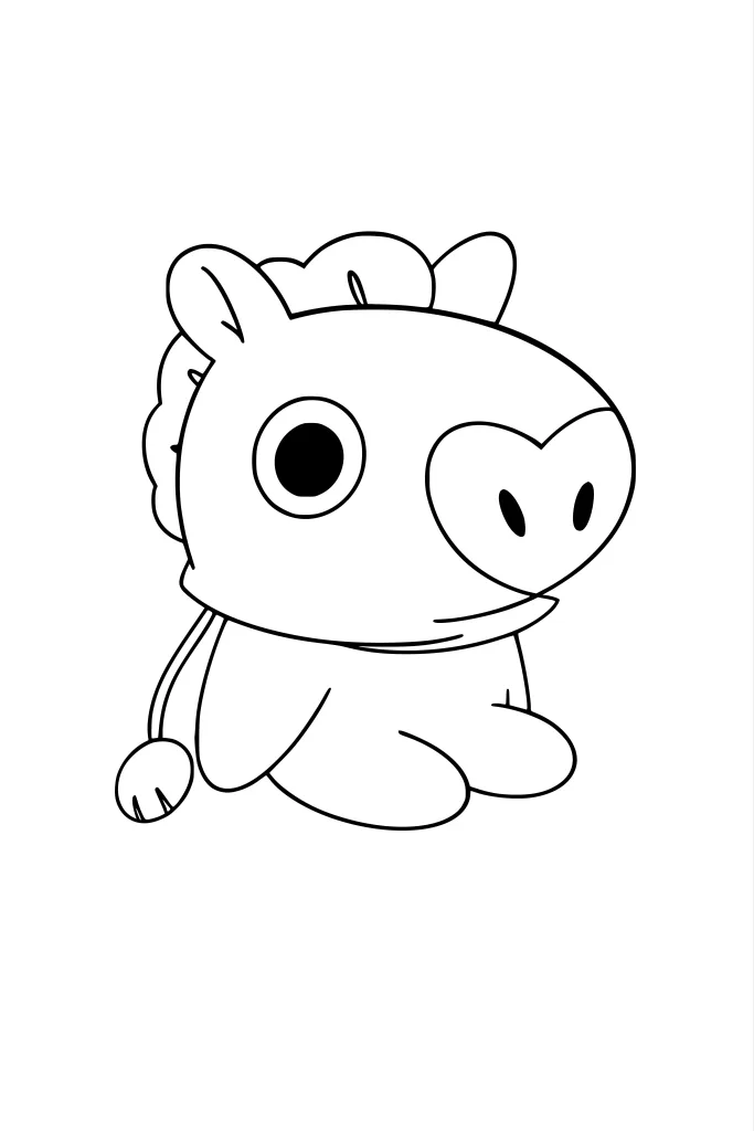 Gambar Mewarnai Bang BT21 Duduk