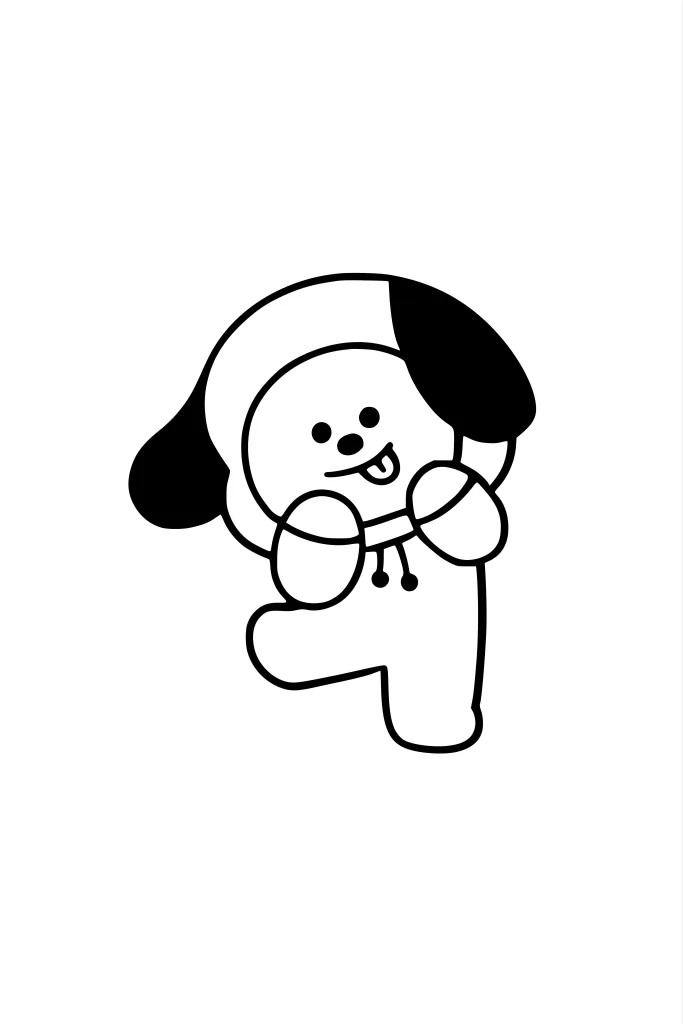Gambar Mewarnai Chimmy BT21