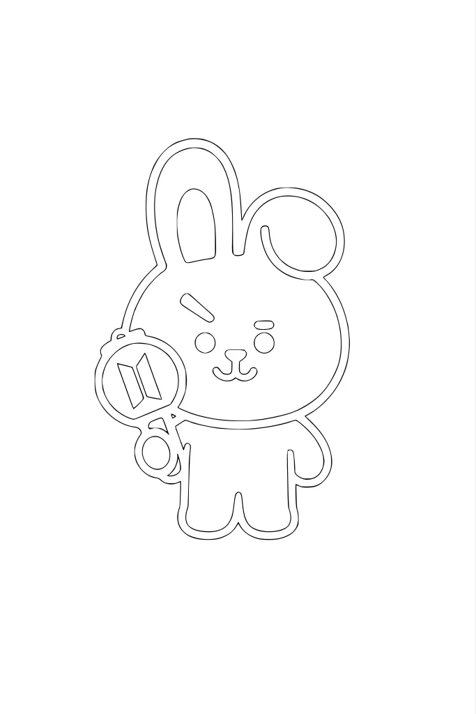 Gambar Mewarnai Cooky dan Lightstick BTS