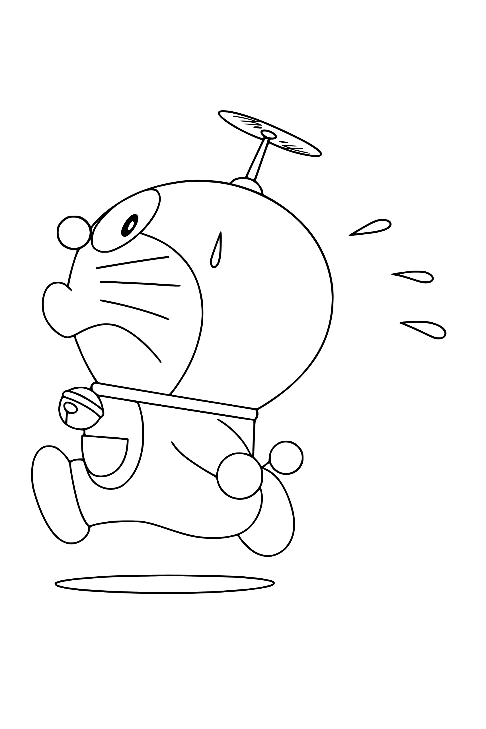 Gambar Mewarnai Doraemon Berlari