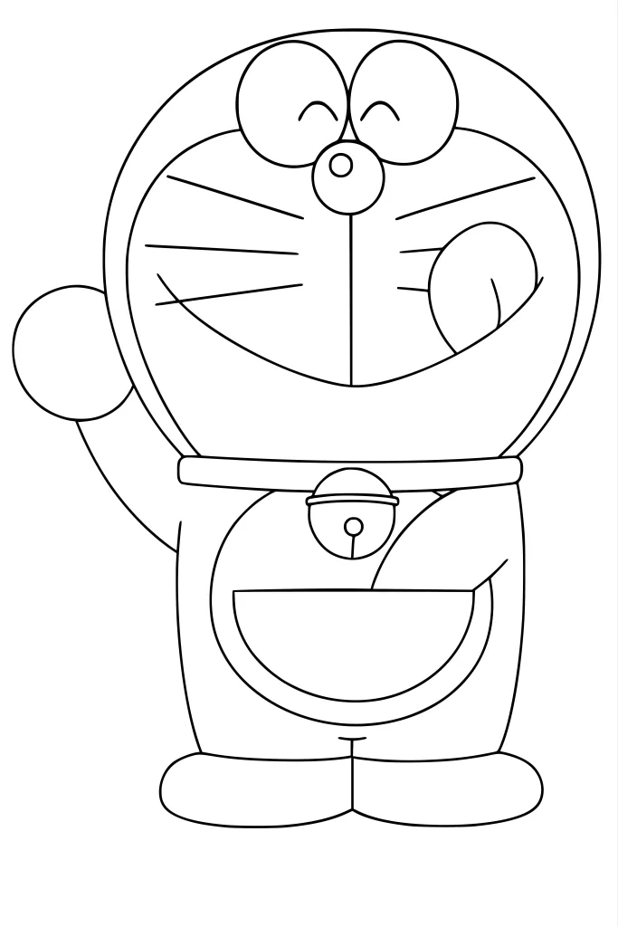 Gambar Mewarnai Doraemon Lucu
