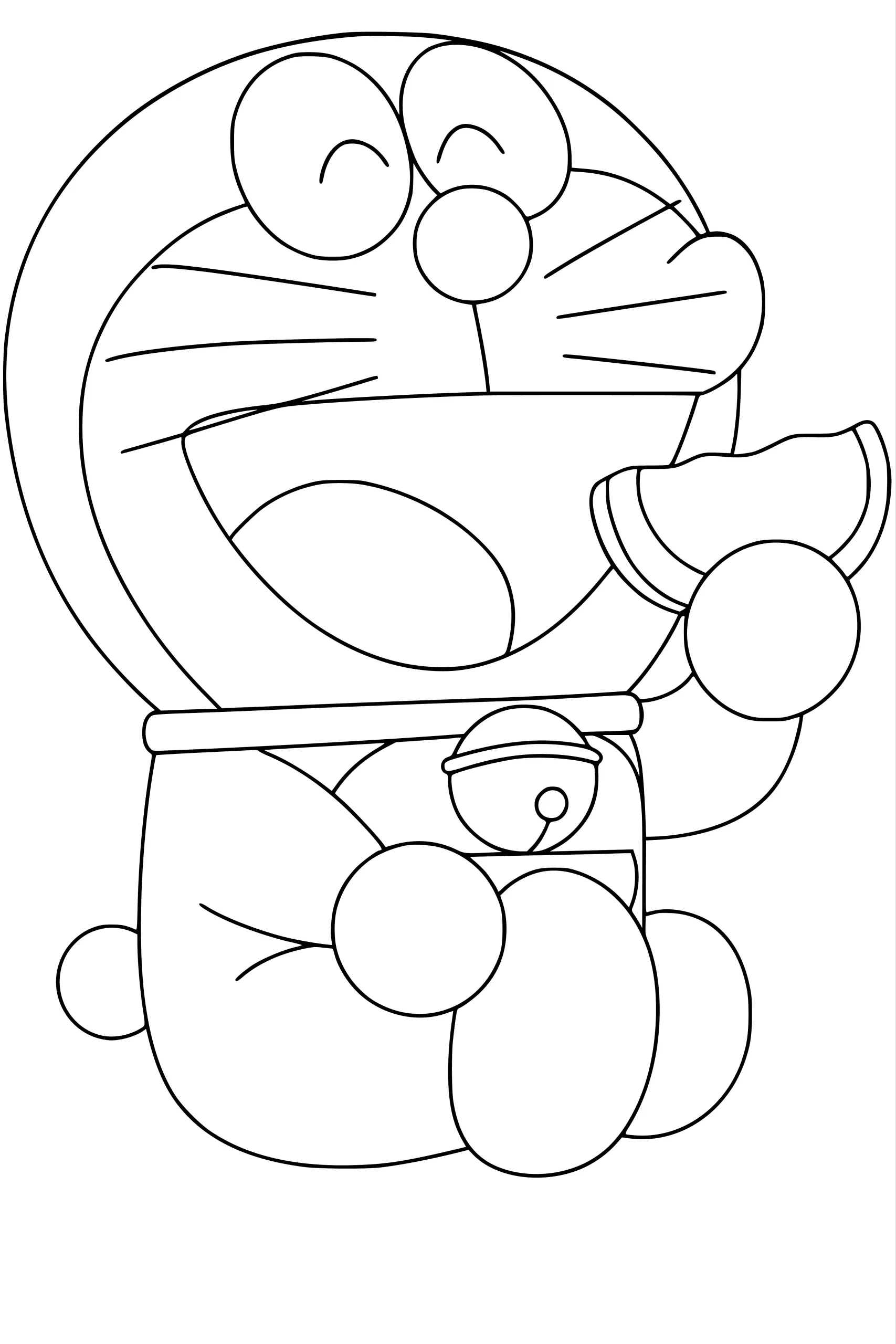 Gambar Mewarnai Doraemon Makan Dorayaki