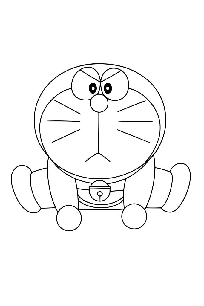 Gambar Mewarnai Doraemon Melompat