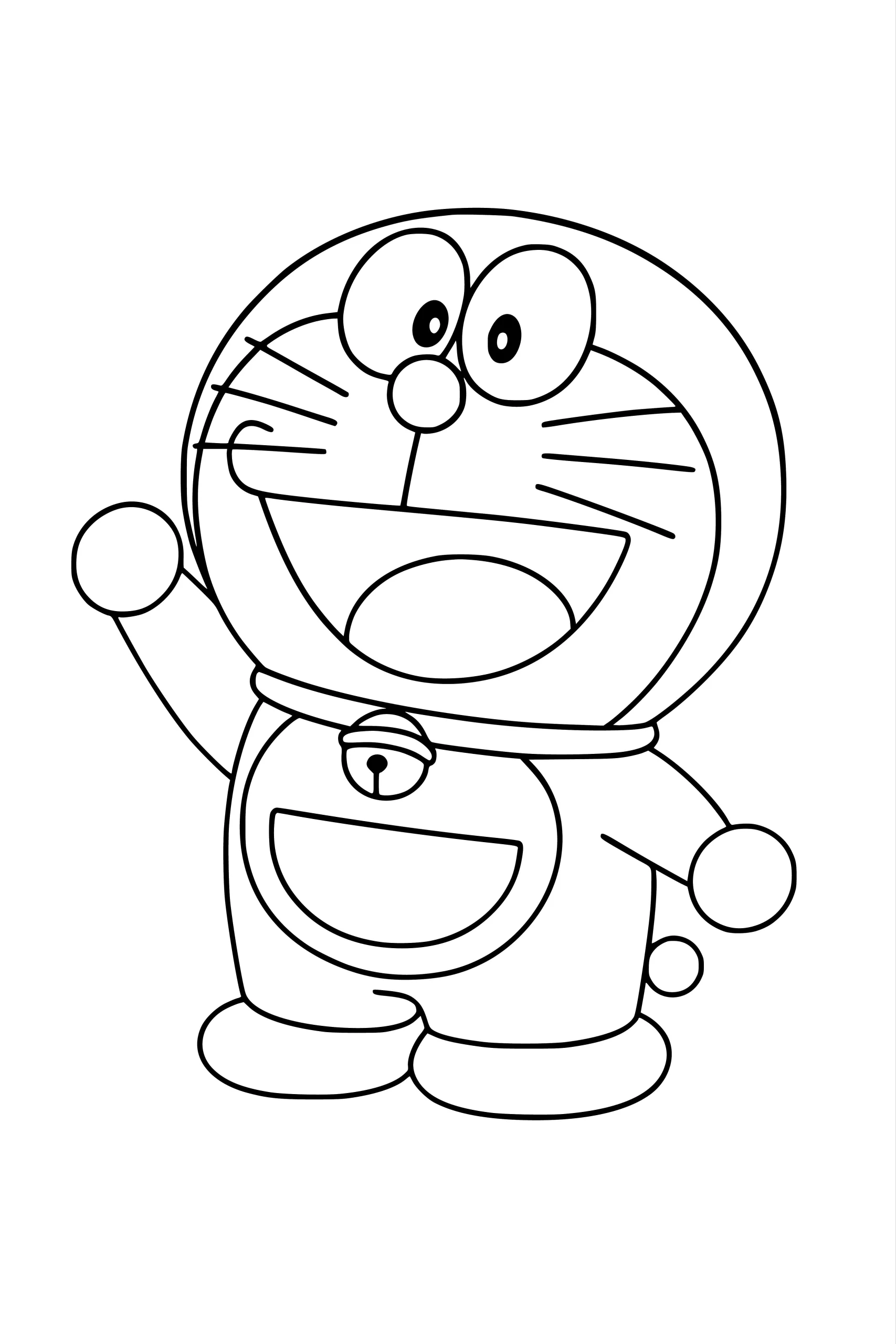 Gambar Mewarnai Doraemon Menyapa