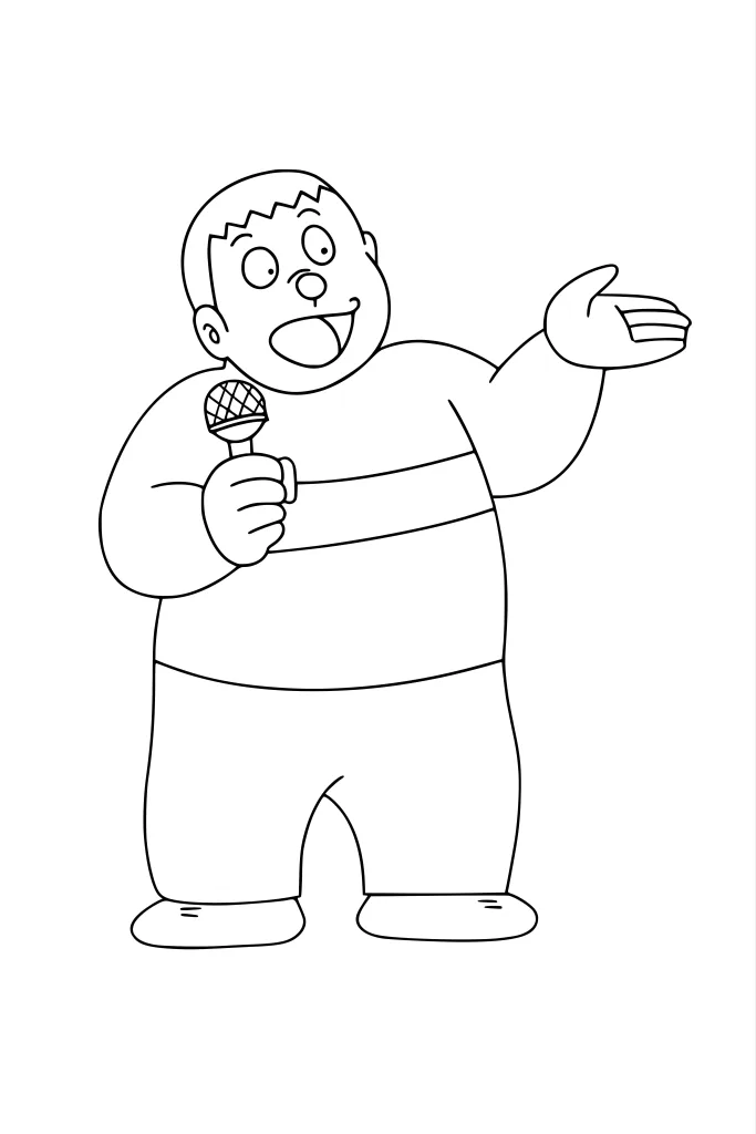 Gambar Mewarnai Giant Menyanyi