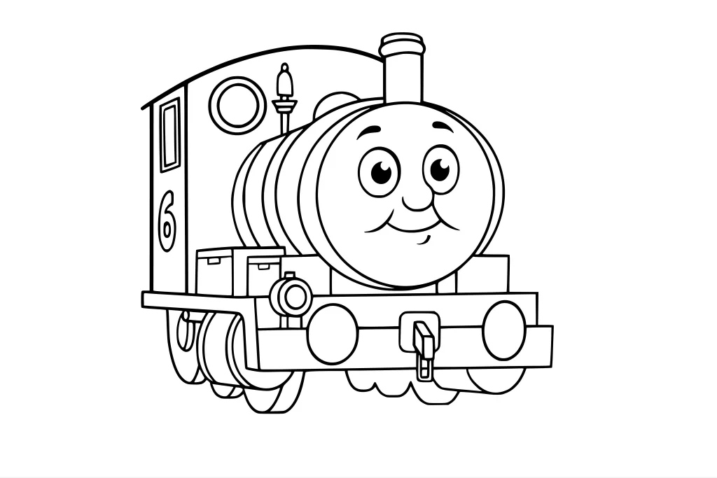 Gambar Mewarnai Kereta Thomas Berjalan