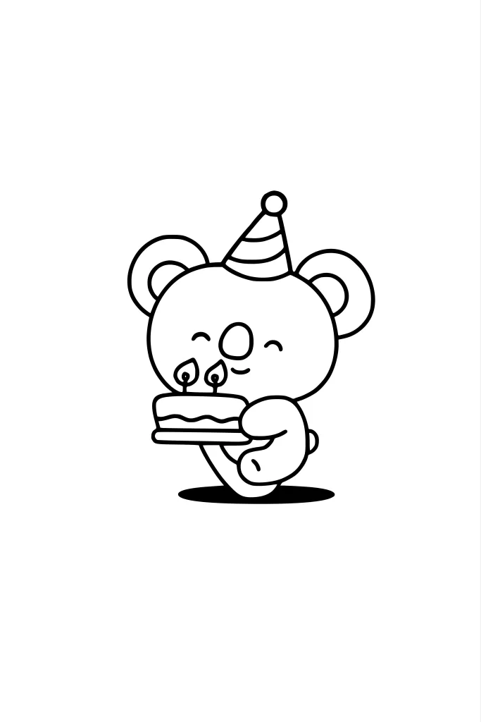 Gambar Mewarnai Koya Ulang Tahun