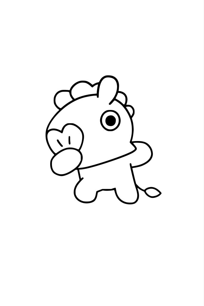 Gambar Mewarnai Mang BT21 Joget