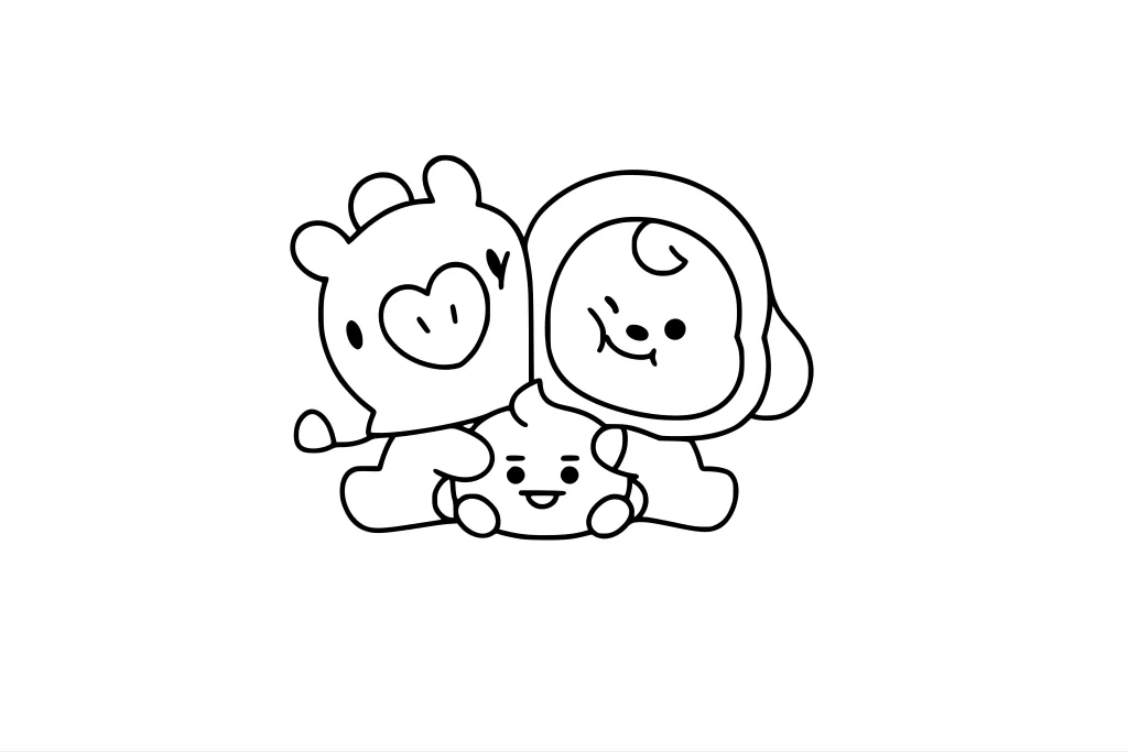 Gambar Mewarnai Mang shooky dan chimmy Pelukan