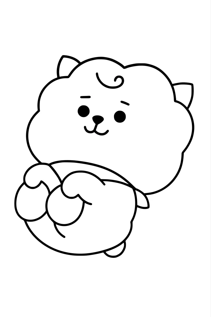 Gambar Mewarnai RJ BT21 Tidur