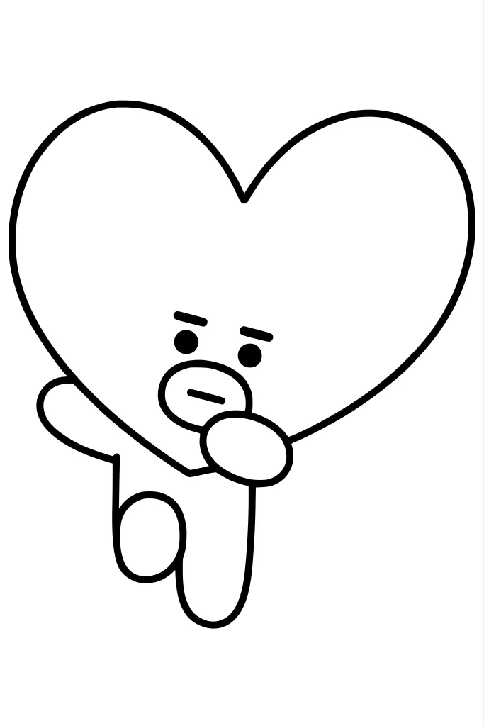Gambar Mewarnai Tata BT21 Joget