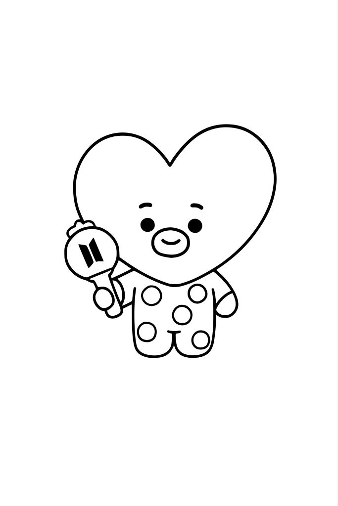 Gambar Mewarnai Tata Lightstick BTS
