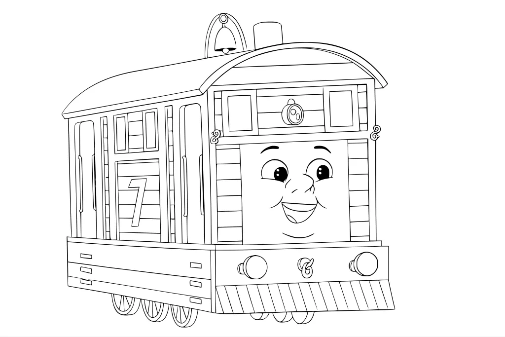 Gambar Mewarnai Toby si Lokomotif Trem