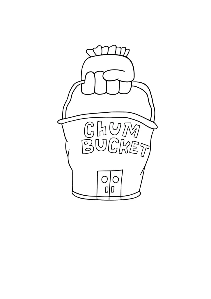 Gambar Mewarnai Chum Bucket Rumah Plankton