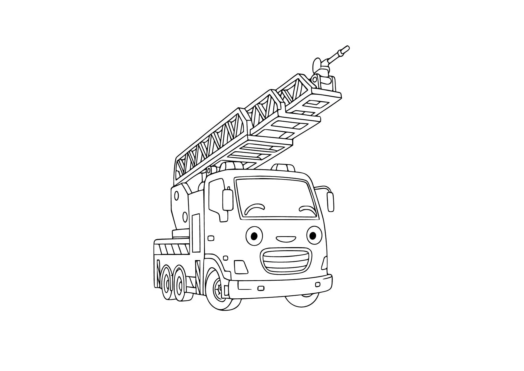 Gambar Mewarnai Frank si Truk Pemadam Kebakaran