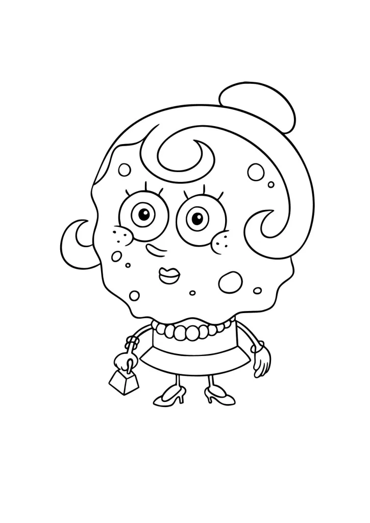 Gambar Mewarnai Ibu Spongebob