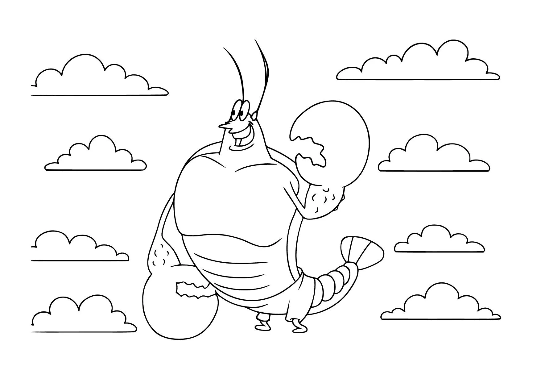 Gambar Mewarnai Larry Spongebob