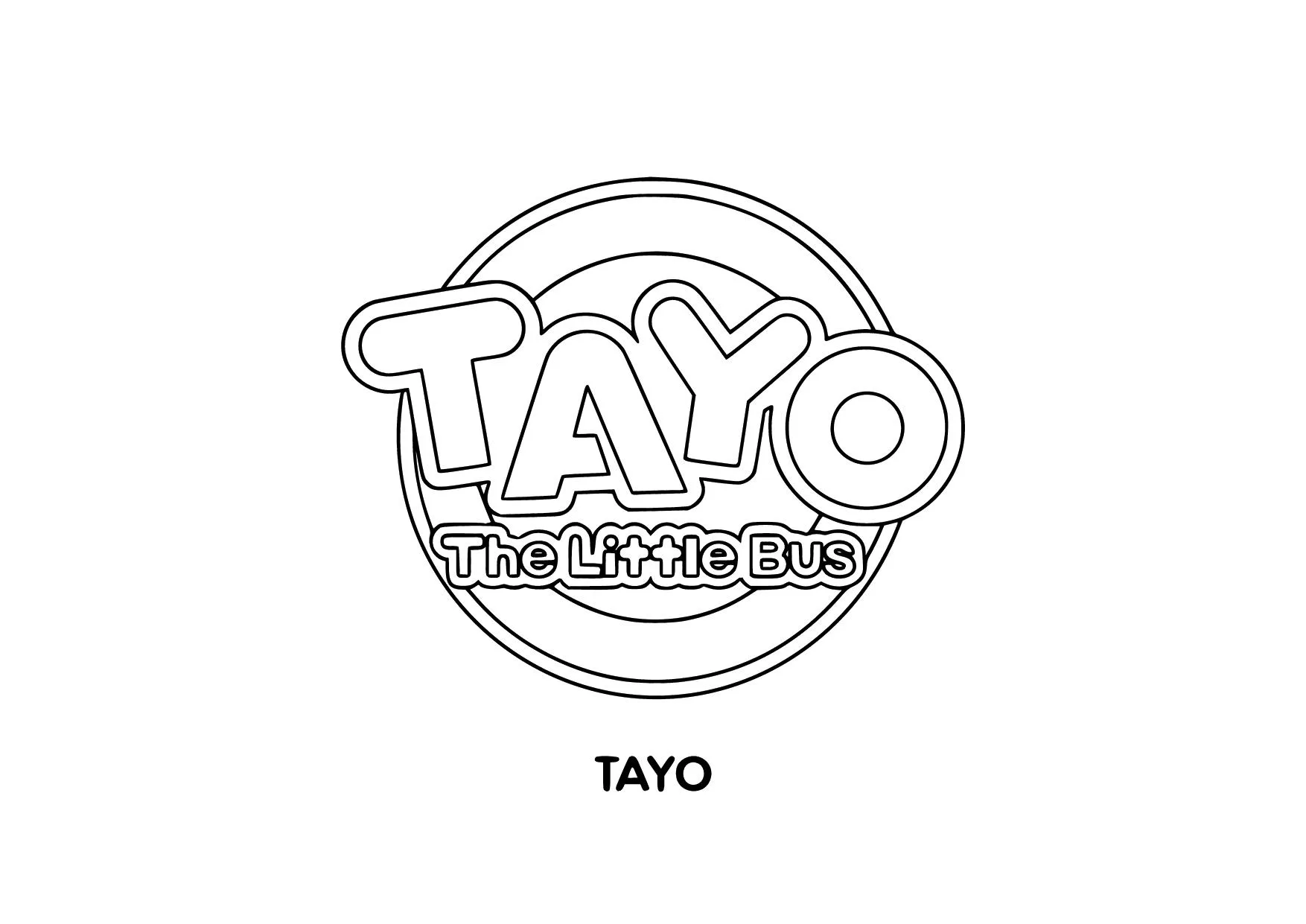 Gambar Mewarnai Logo Tayo The Little Bus