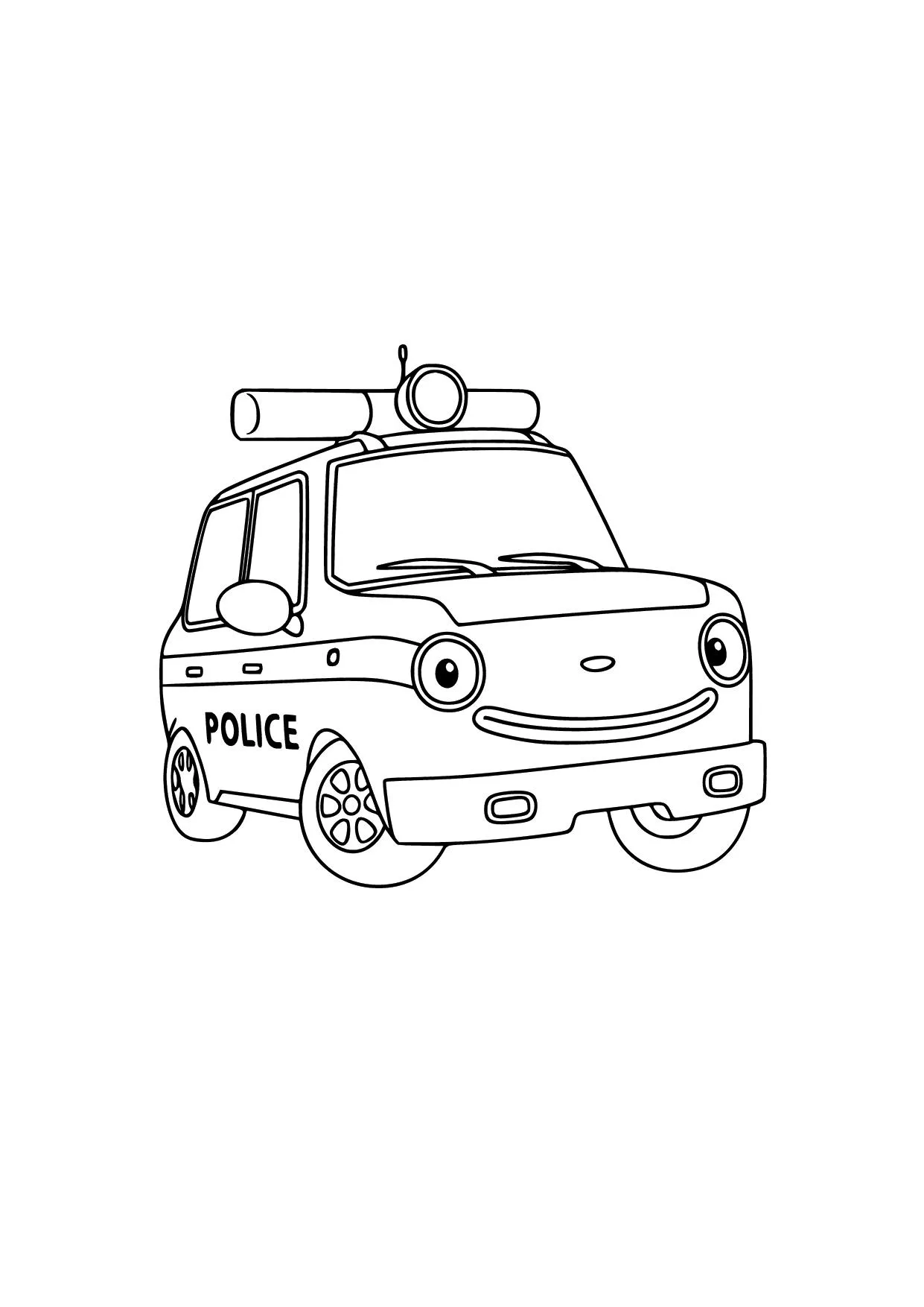 Gambar Mewarnai Pat Mobil Polisi