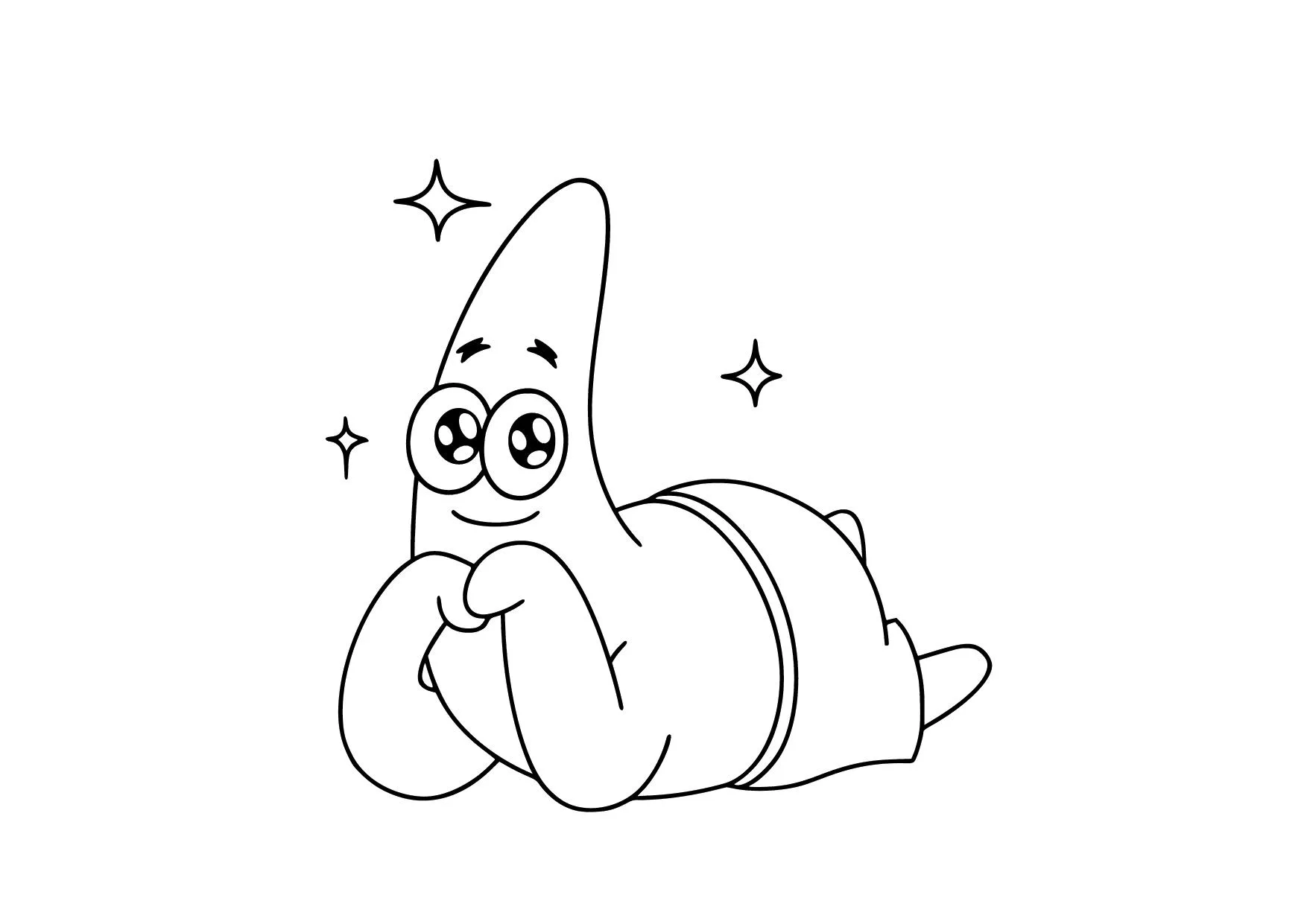 Gambar Mewarnai Patrick Lucu