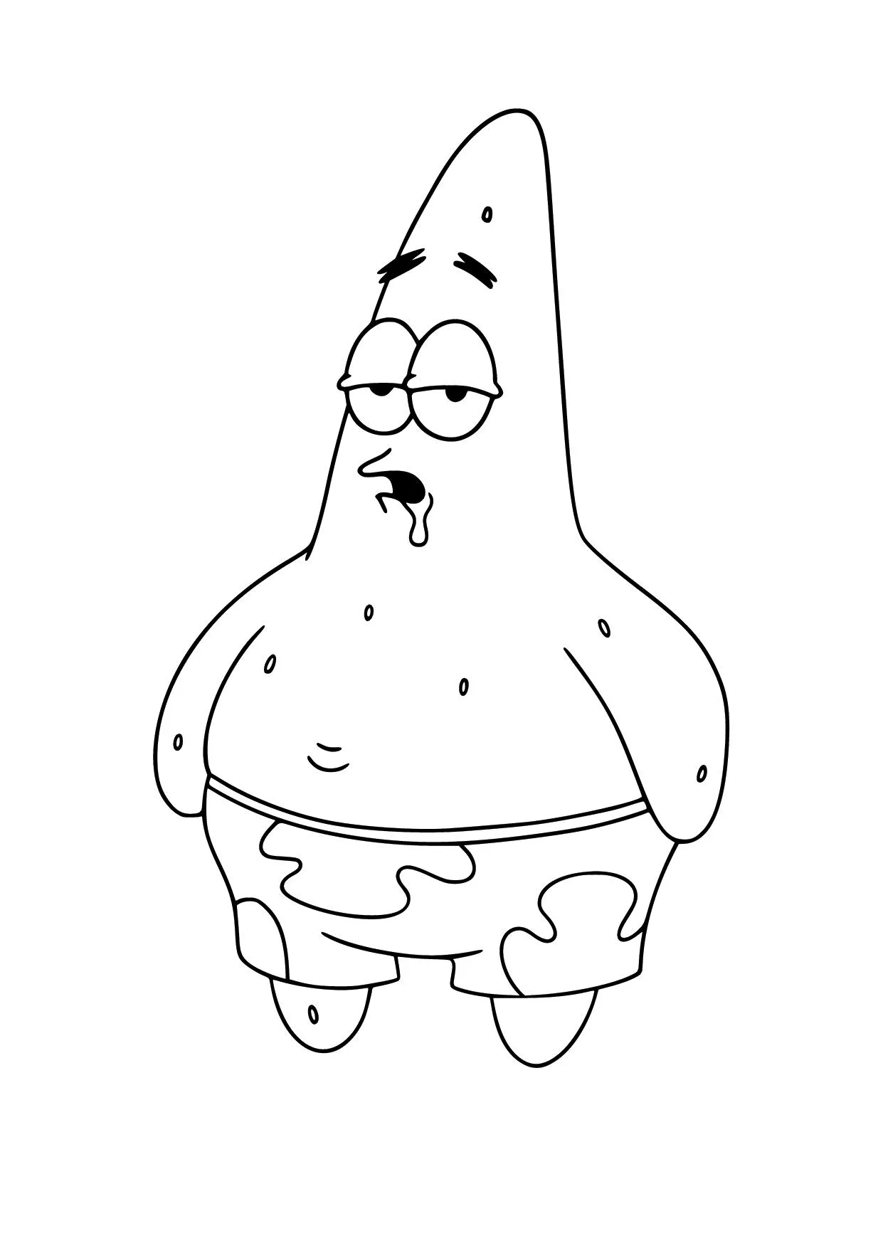 Gambar Mewarnai Patrick Melamun