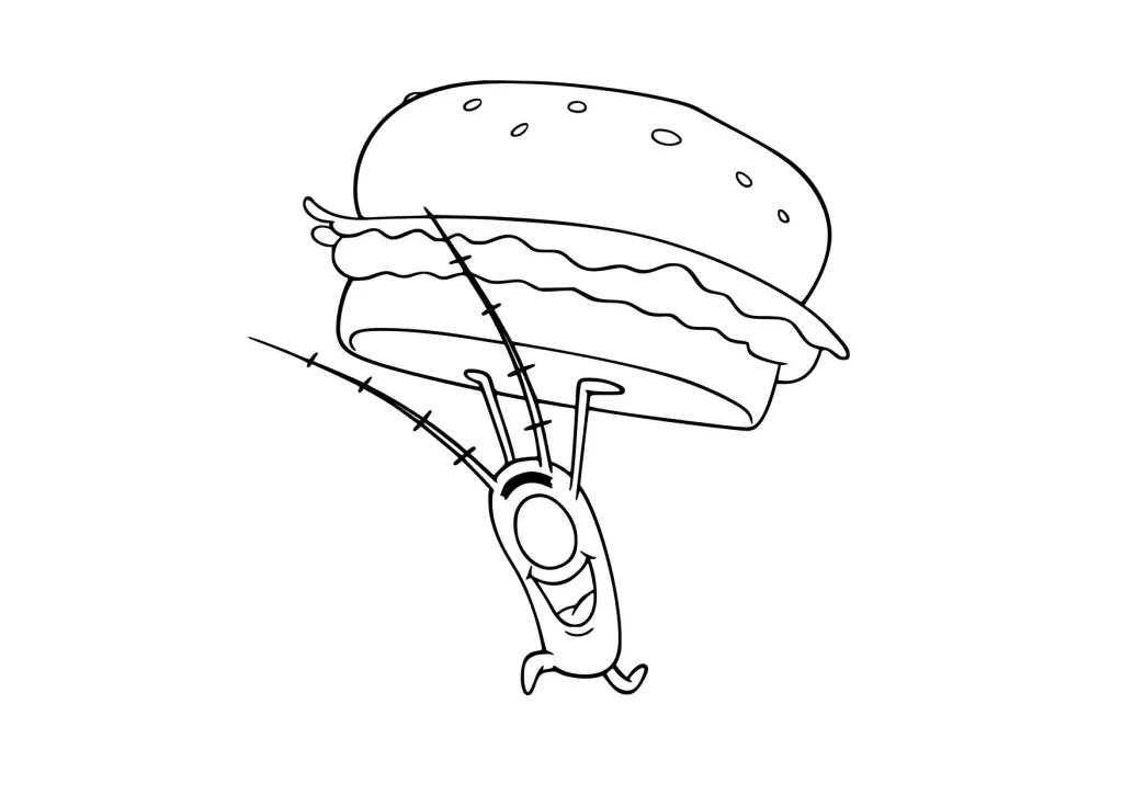 Gambar Mewarnai Plankton Mencuri Krabby Patty