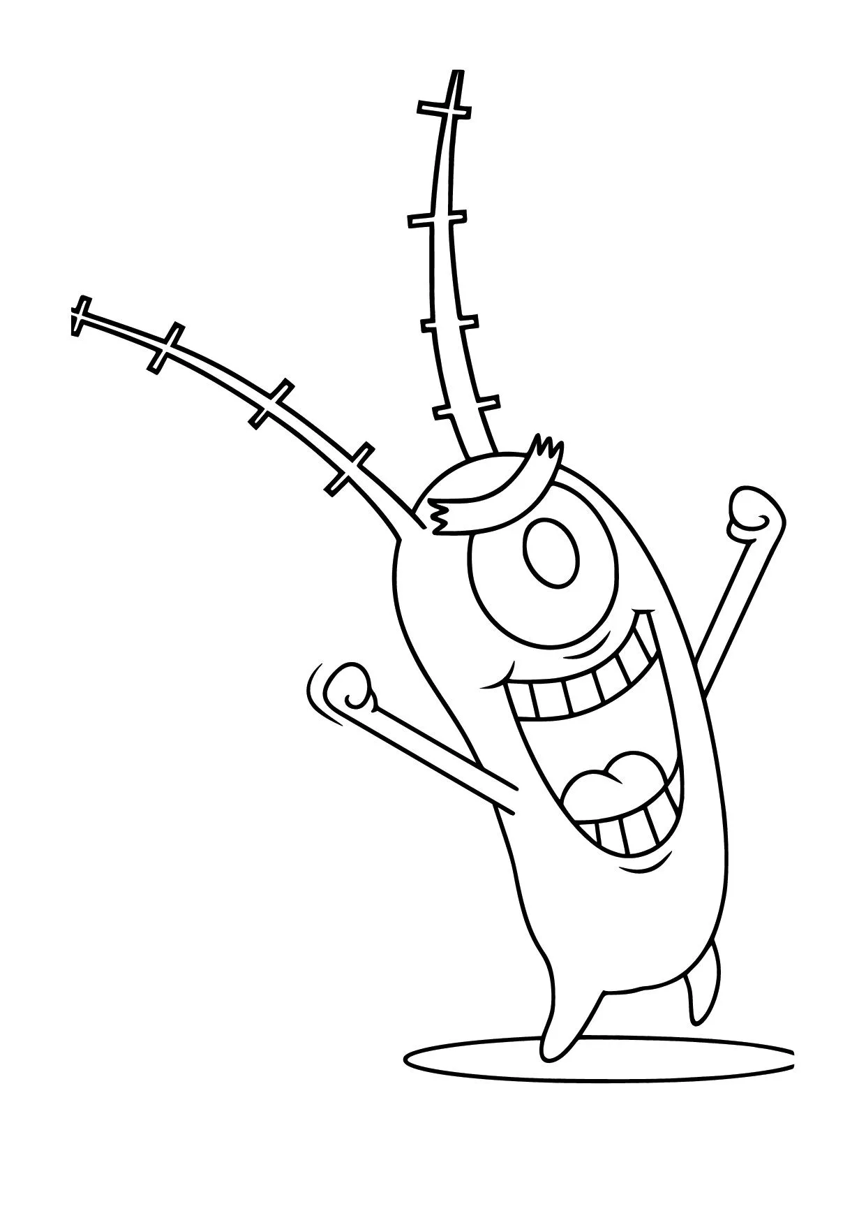 Gambar Mewarnai Plankton Tertawa Jahat
