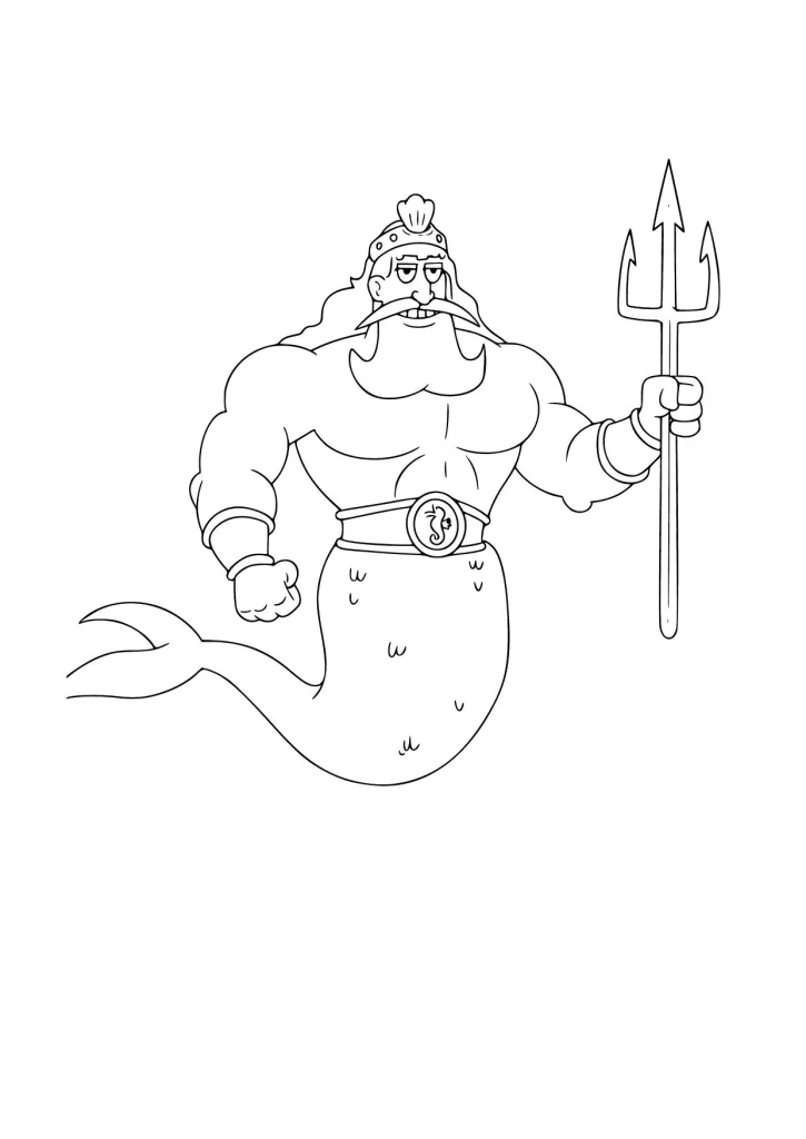 Gambar Mewarnai Raja Neptunus