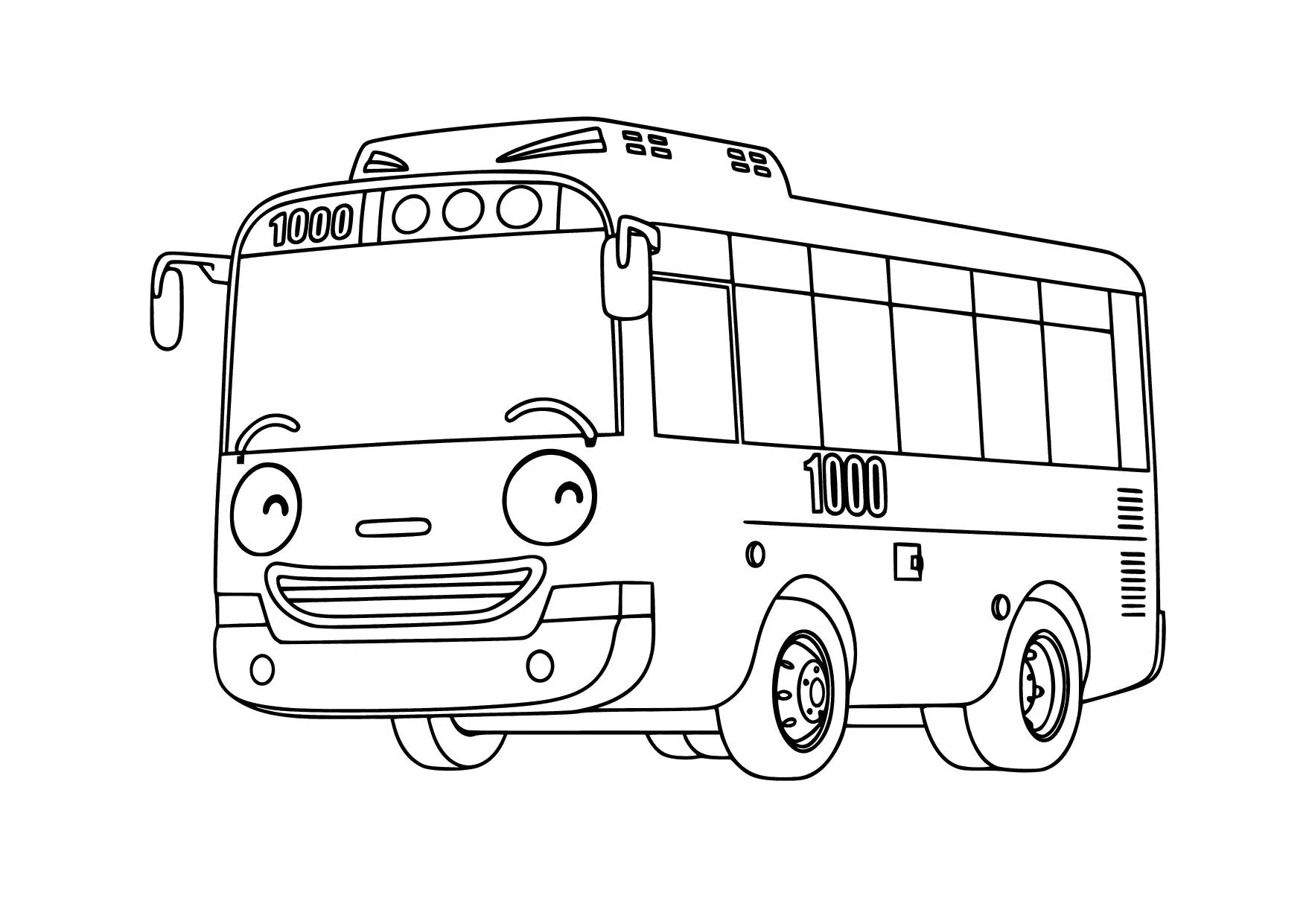 Gambar Mewarnai Rogi si Bus Hijau yang Kompetitif
