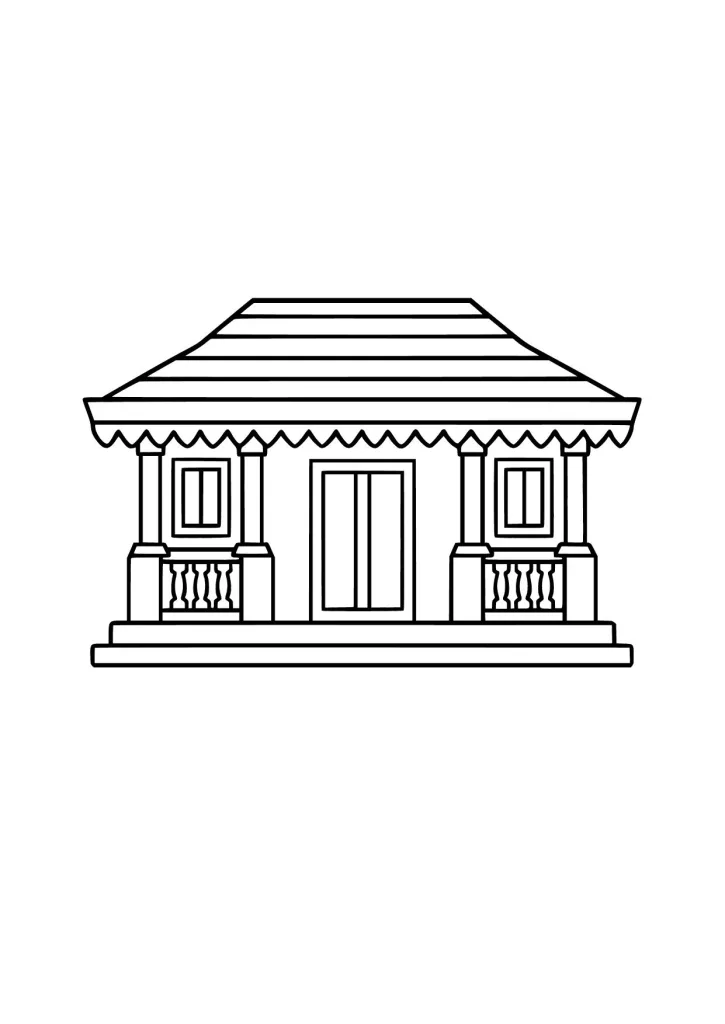 Gambar Mewarnai Rumah Adat Betawi