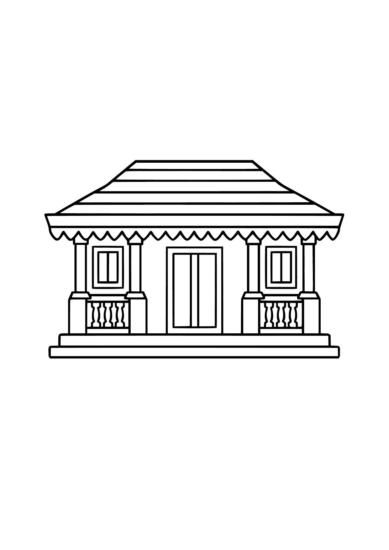Gambar Mewarnai Rumah Adat Betawi