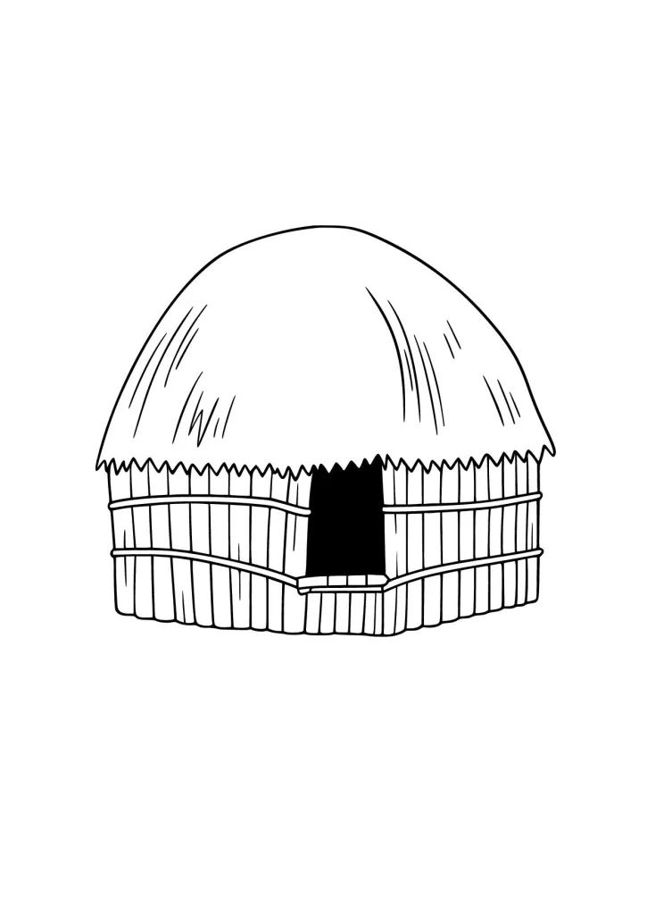 Gambar Mewarnai Rumah Adat Honai